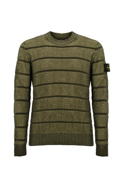 Stone Island Sweater 513d1 In Olive