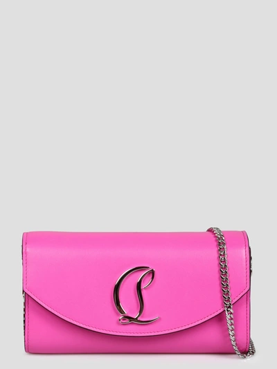 Christian Louboutin Loubi54 Chain Wallet In Pink & Purple