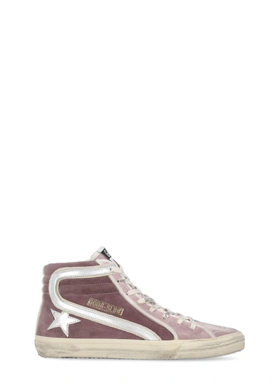 Golden Goose Slide Mid-top Suede Sneakers In Pink