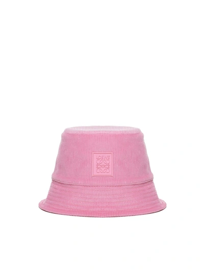 Loewe Corduroy Patch Bucket Hat In Pink