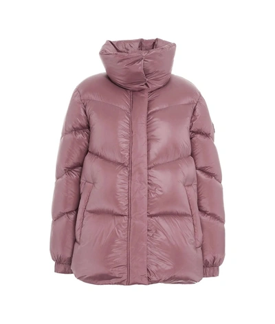 Woolrich Aliquippa Chevron-quilting Puffer Jacket In Pink & Purple
