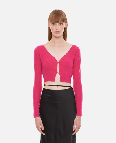 Jacquemus V-neck Le Cardigan Alzou In Rose