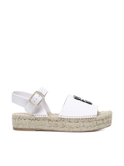 Loewe Anagram Canvas Espadrilles In White