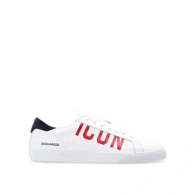 Dsquared2 Icon Cassetta Leather Sneakers In White