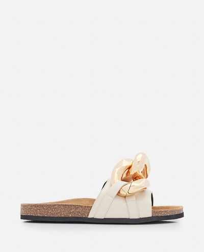 Jw Anderson J.w. Anderson Chain Leather Sandals In White