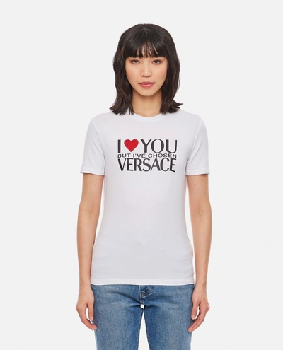 VERSACE VERSACE I LOVE YOU JERSEY T-SHIRT