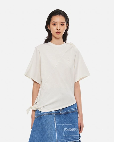 Jw Anderson J.w. Anderson Knot Tie Cotton Jersey T-shirt In White
