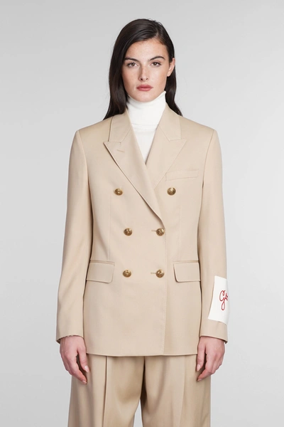 Golden Goose Double-breasted Virgin Wool Blazer In Neutrals