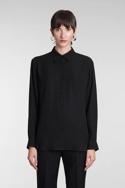 Givenchy Silk Oversized Shirt In Black