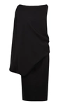Tom Ford Stretch-cady Asymmetric Midi Dress In Black