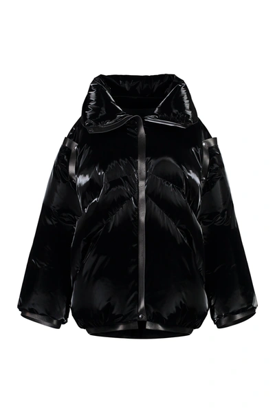 Tom Ford Glossy Nylon Down Jacket In Black