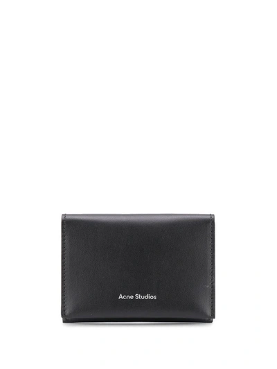 Acne Studios Logo-print Leather Bifold Wallet In Black