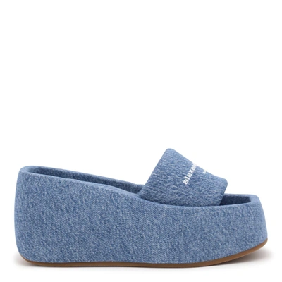 Alexander Wang Blue Taji Platform Heeled Sandals In 486 Vintage Light In