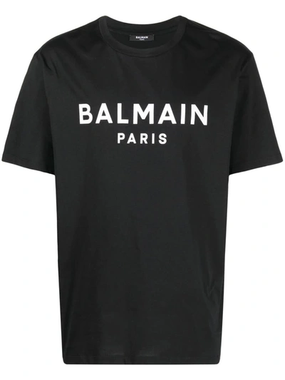 Balmain Print T-shirt In Black