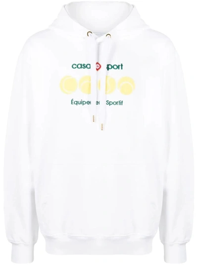 Casablanca Casa Sport Tennis Balls Hoodie In White