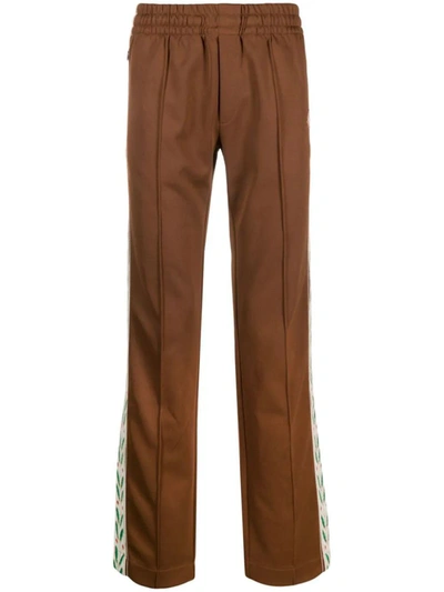 Casablanca Logo-patch Straight Track Pants In Brown