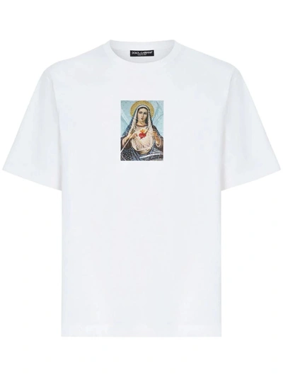Dolce & Gabbana Graphic-print Cotton T-shirt In White