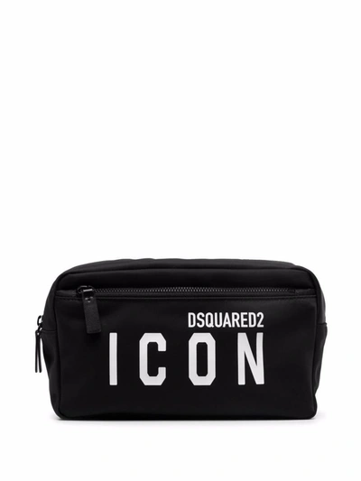 Dsquared2 Icon Nylon Beauty-case In Black