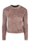 Herno Resort Pullover In Chenille Knit In Pink