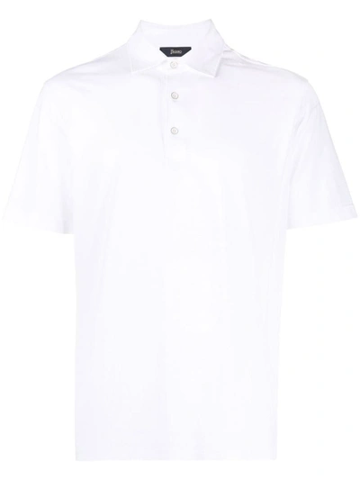 Herno Classic Crepe Polo Shirt In White