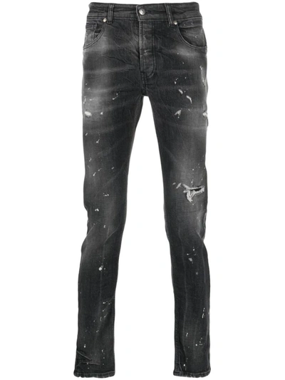 John Richmond Iggy Skinny Jeans With Distressed Effect In Black