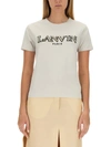 LANVIN LANVIN T-SHIRT WITH LOGO EMBROIDERY