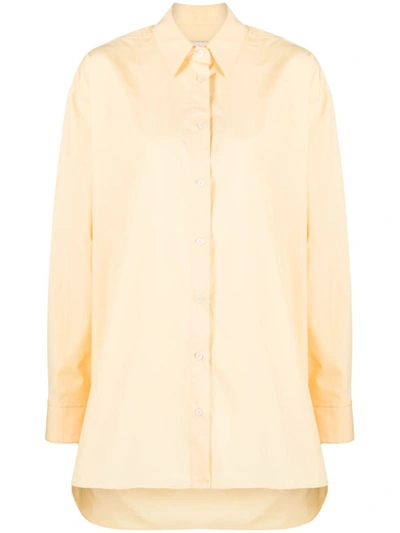 Loulou Studio Long-sleeve Cotton Shirt In Yellow & Orange