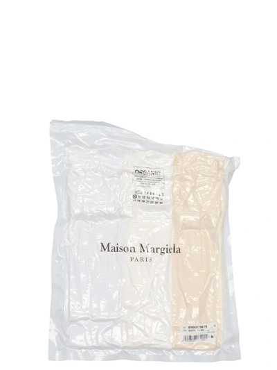 Maison Margiela Set Of Three Cotton T-shirts In Bianco