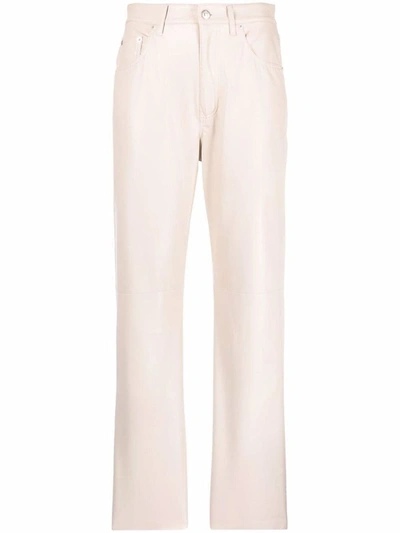Nanushka High-waisted Straight-leg Pants In White