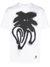 PALM ANGELS PALM ANGELS COTTON T-SHIRT WITH SPRAY LOGO PRINT