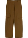 Palm Angels Tailored Cotton Blend Cargo Pants In Marrone E Nero