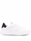 Philippe Model Temple Low Sneakers In White Leather In Black