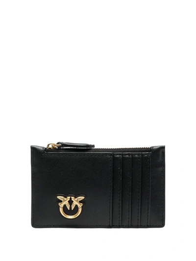 Pinko Card Holder With Logo In Black