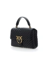 Pinko Mini Lady Love Bag Puff Chevron Handbag In Black