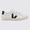 Veja Extra White And Black Leather Esplar Sneakers In Extra-white/black