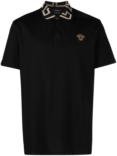 VERSACE VERSACE MEDUSA PATCH POLO SHIRT