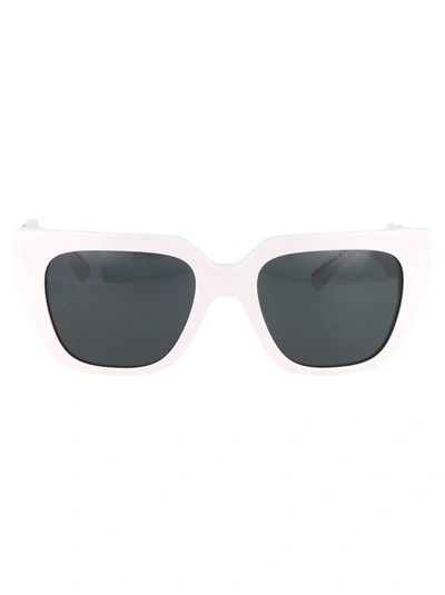 Versace Womens White Ve4431 Logo Cut-out Acetate Sunglasses