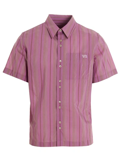 Wales Bonner Stripe Rhythm Striped Cotton-blend Shirt In Pink