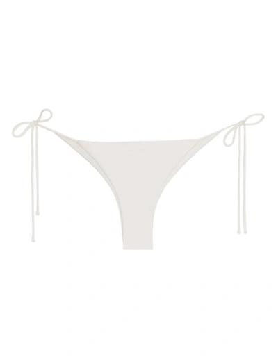 Mikoh Belona Thin String Tie Side Bikini Bottom In Ecru In White