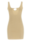 Jacquemus Ribbed Dress In Ivory