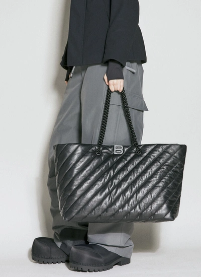 Balenciaga Women Crush Large Carry All Tote Bag In Black