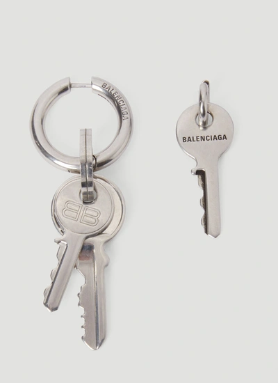 Balenciaga Women Locker Earring In Silver