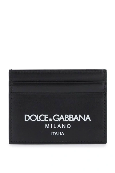 Dolce & Gabbana Logo Leather Cardholder Men In Black