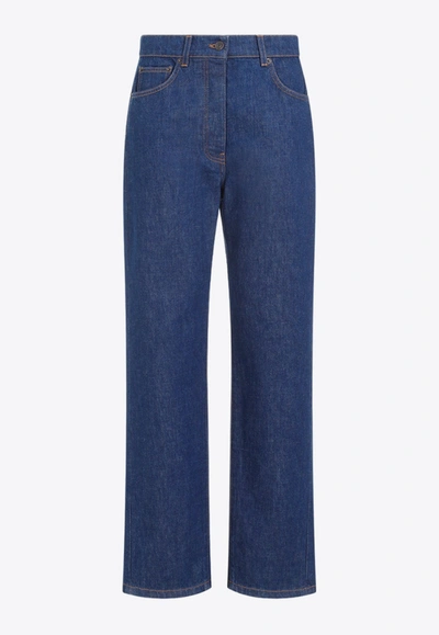 The Row Borjis High Waist Straight Denim Jeans In Blue