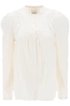 ISABEL MARANT ISABEL MARANT 'JOANEA' SATIN BLOUSE WITH CUTWORK EMBROIDERIES WOMEN