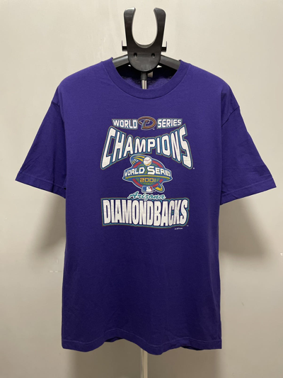 Pre-owned Mlb X Vintage Diamondbacks Vintage 2001 Champions T Shirt Large In Purple
