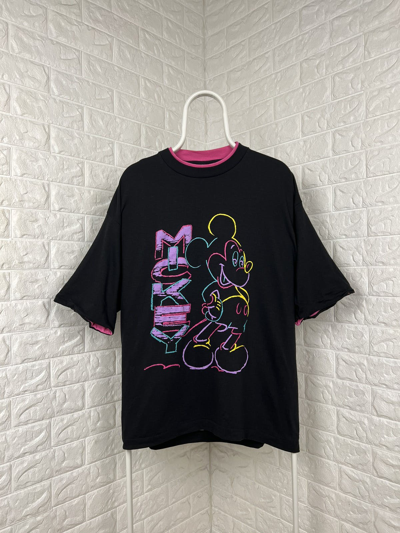 Pre-owned Disney X Mickey Mouse Vintage 90's Mickey Mouse Tee In Black