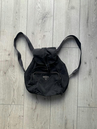Pre-owned Prada X Vintage Prada Nylon Medium Black Backpack