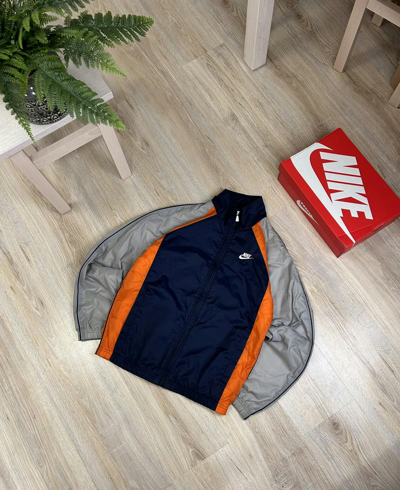 Pre-owned Nike X Vintage 00s Vintage Nike Swoosh Logo Nylon Retro Jacket Y2k In Orange