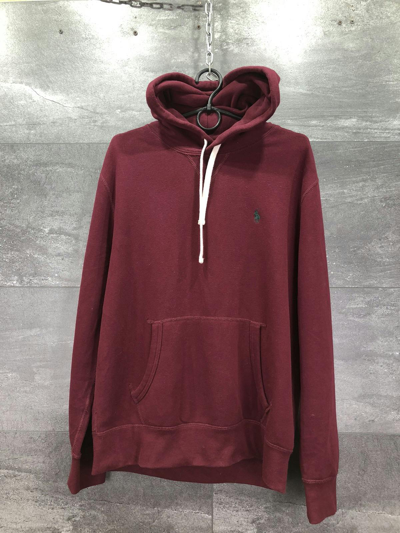 Pre-owned Polo Ralph Lauren X Vintage Polo Ralph Laurent Pony Mens Hooded Hoodie Pullover Jacket In Burgundy